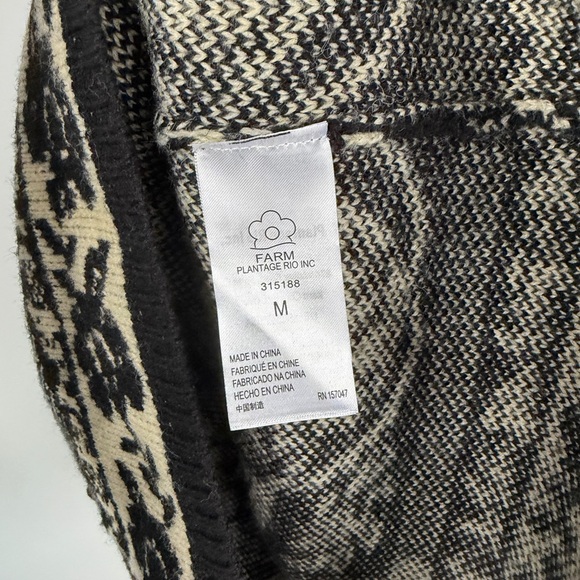 Farm Rio Size M  Black White Pineapple Garden Mini Sweater Dress. -  mordernwear.com